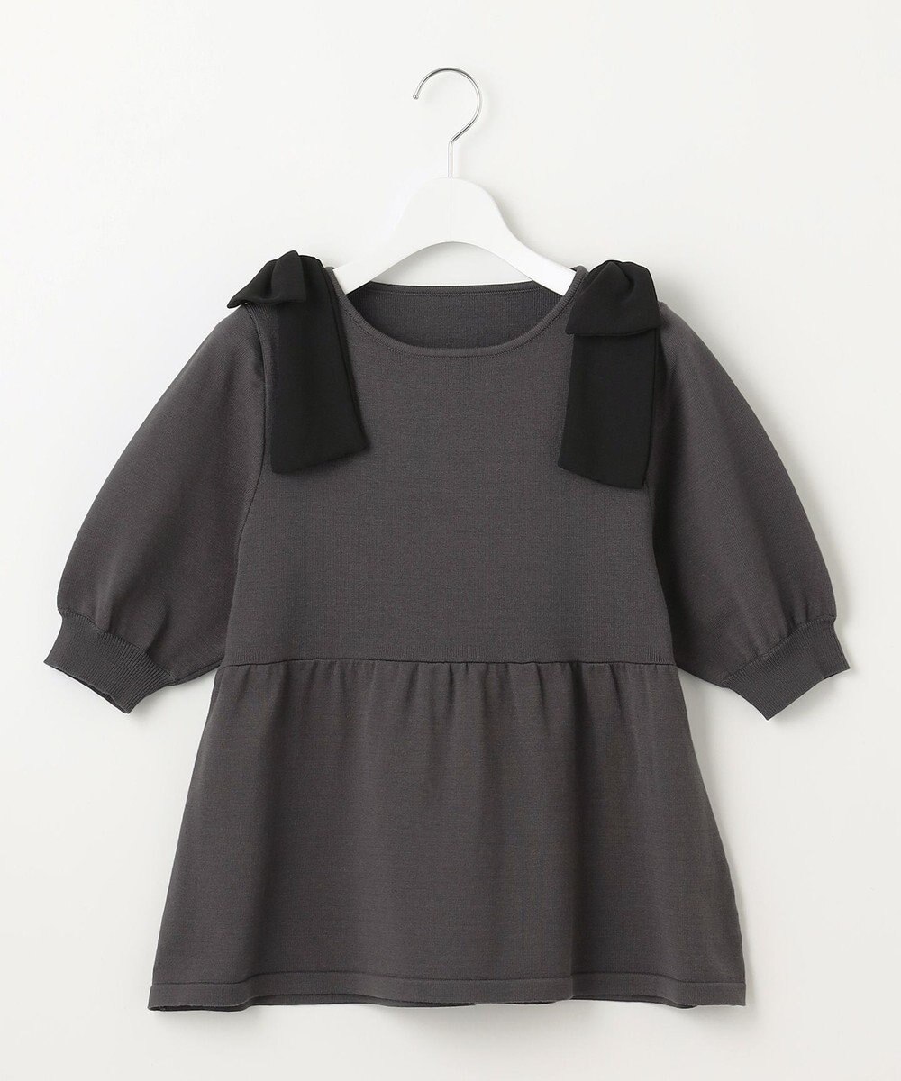 Feroux 肩リボン ペプラムニット 