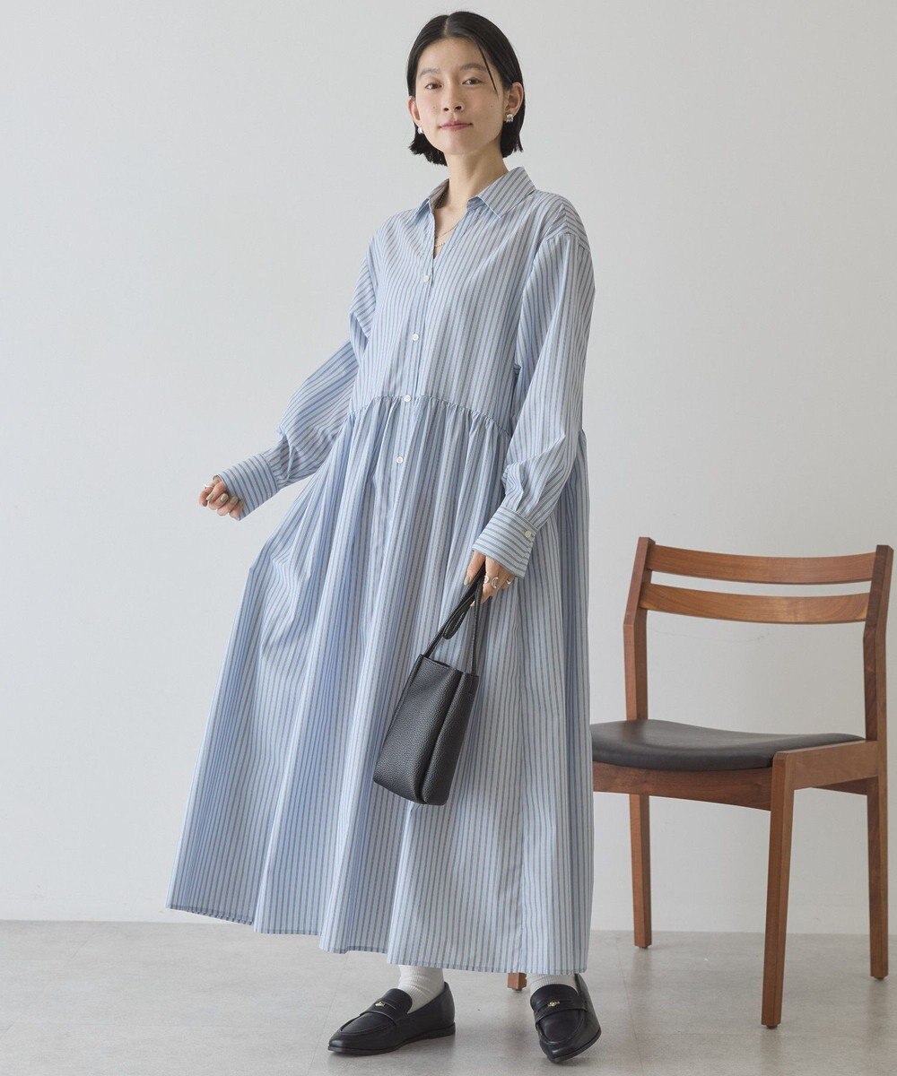 AMERICAN HOLIC 【イージーケア】ギャザーシャツワンピース 