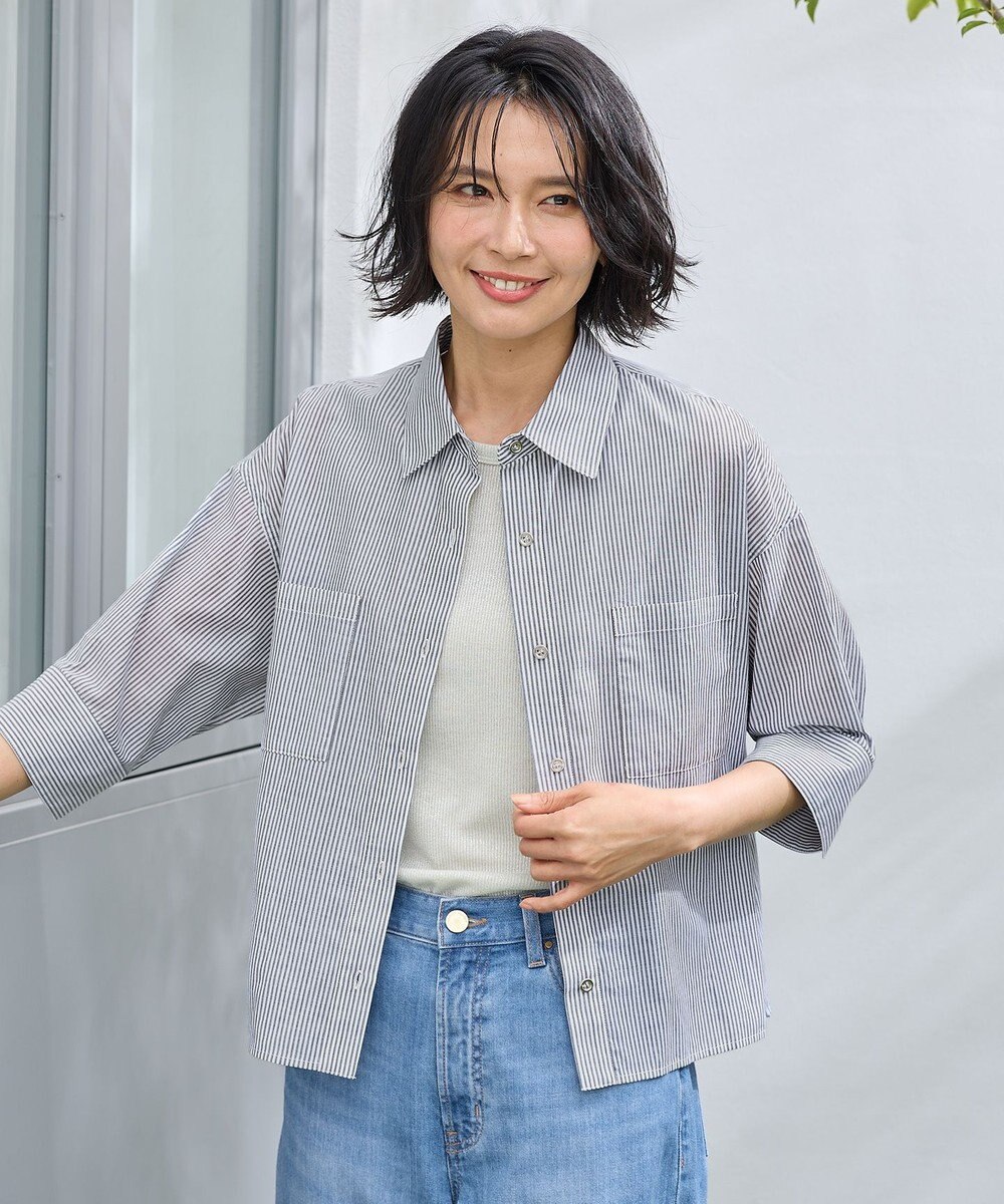 ANY コットンエアーウォッシュ5分袖シャツ 