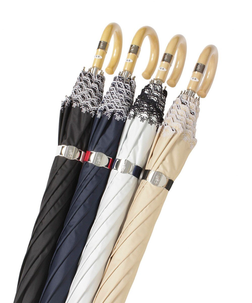 MOONBAT POLO RALPH LAUREN（ポロ ラルフローレン）晴雨兼用日傘 無地 刺繍 長傘 遮光率100％ 遮熱 UV 