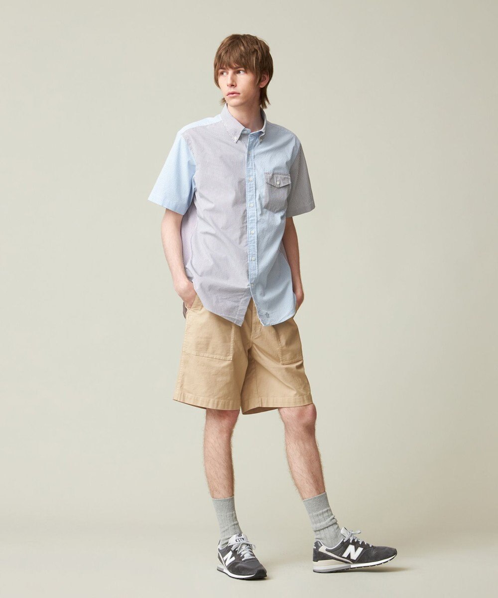 J.PRESS MEN 【クールマックス】クレイジーパターン サッカーシャツ/B.D. 