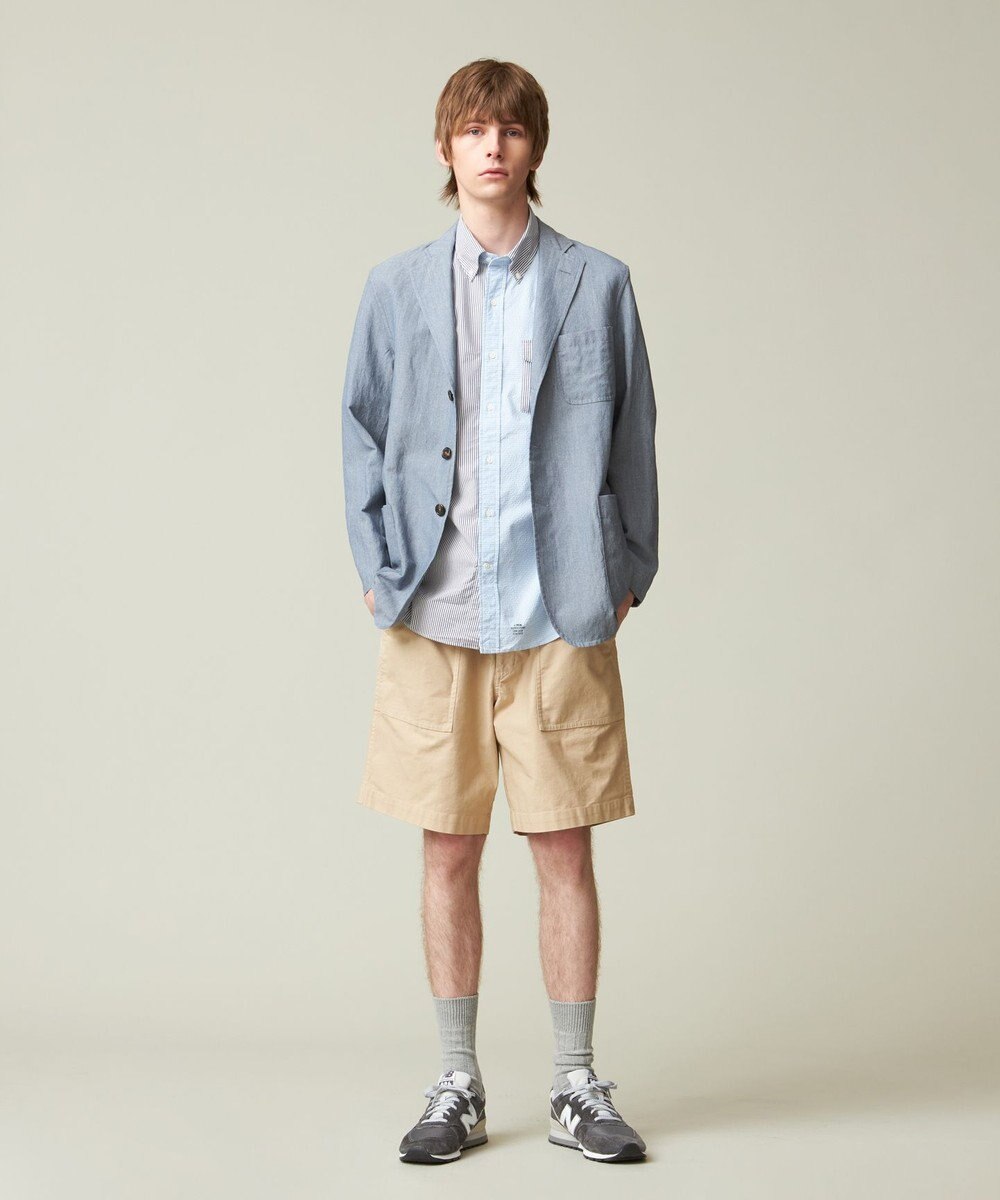 J.PRESS MEN 【クールマックス】クレイジーパターン サッカーシャツ/B.D. 