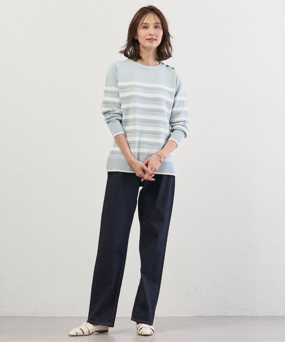 J.PRESS LADIES L 【洗える】BASIC STRETCH DENIM ボーイフィット デニム 