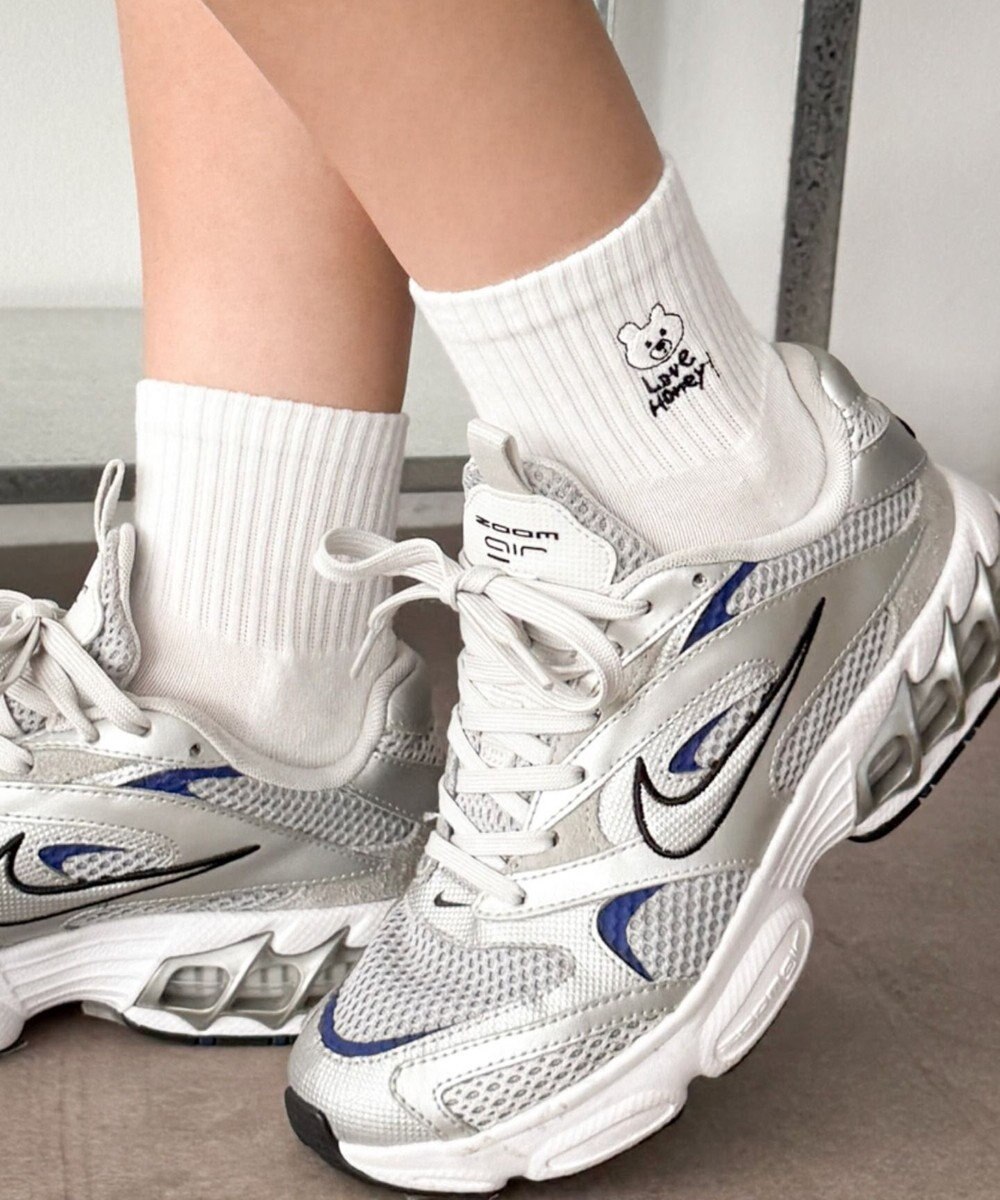 WEGO 手描き風刺繍アンクルパイルソックス 