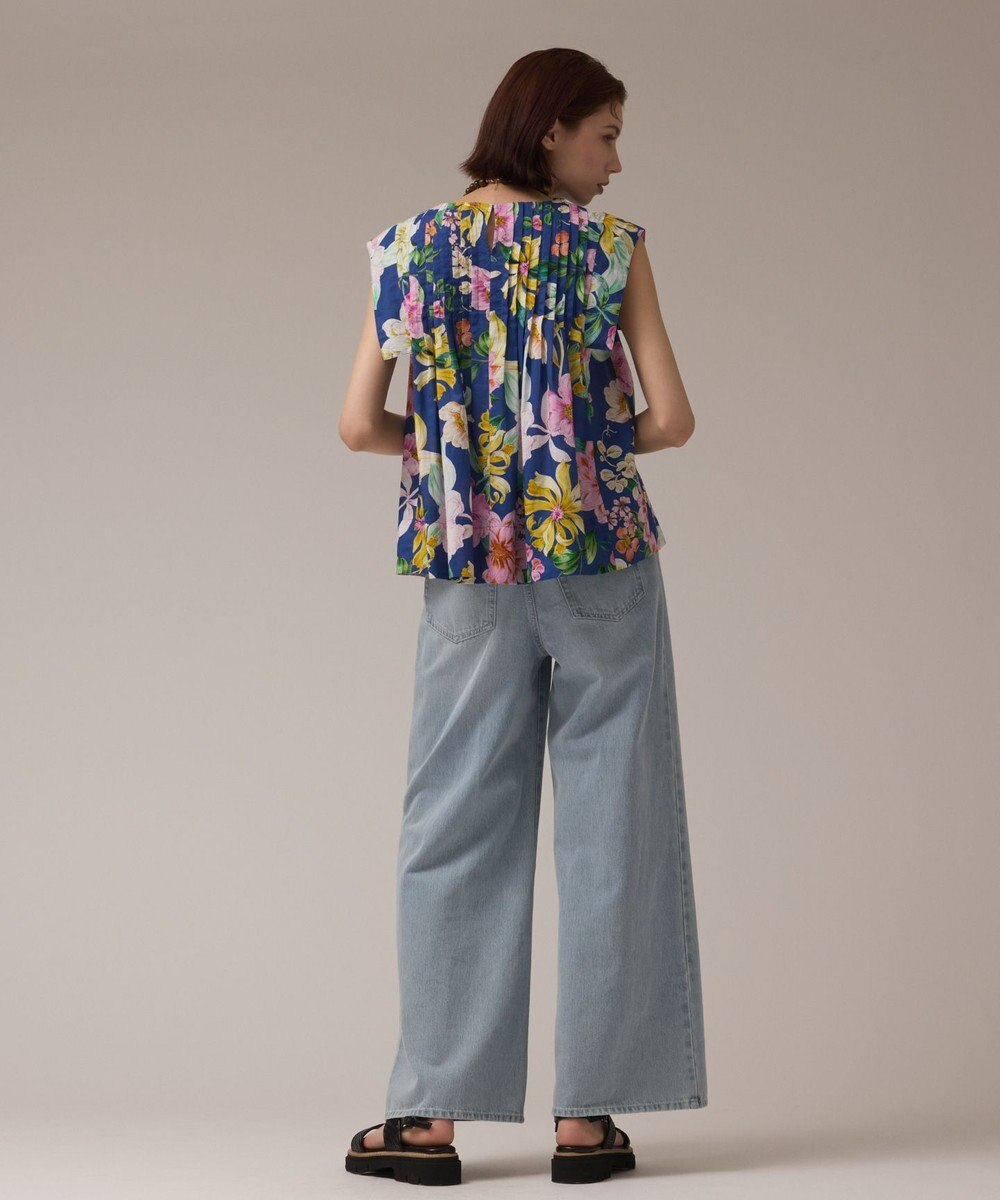 GRACE CONTINENTAL フラワープリントタックブラウス 