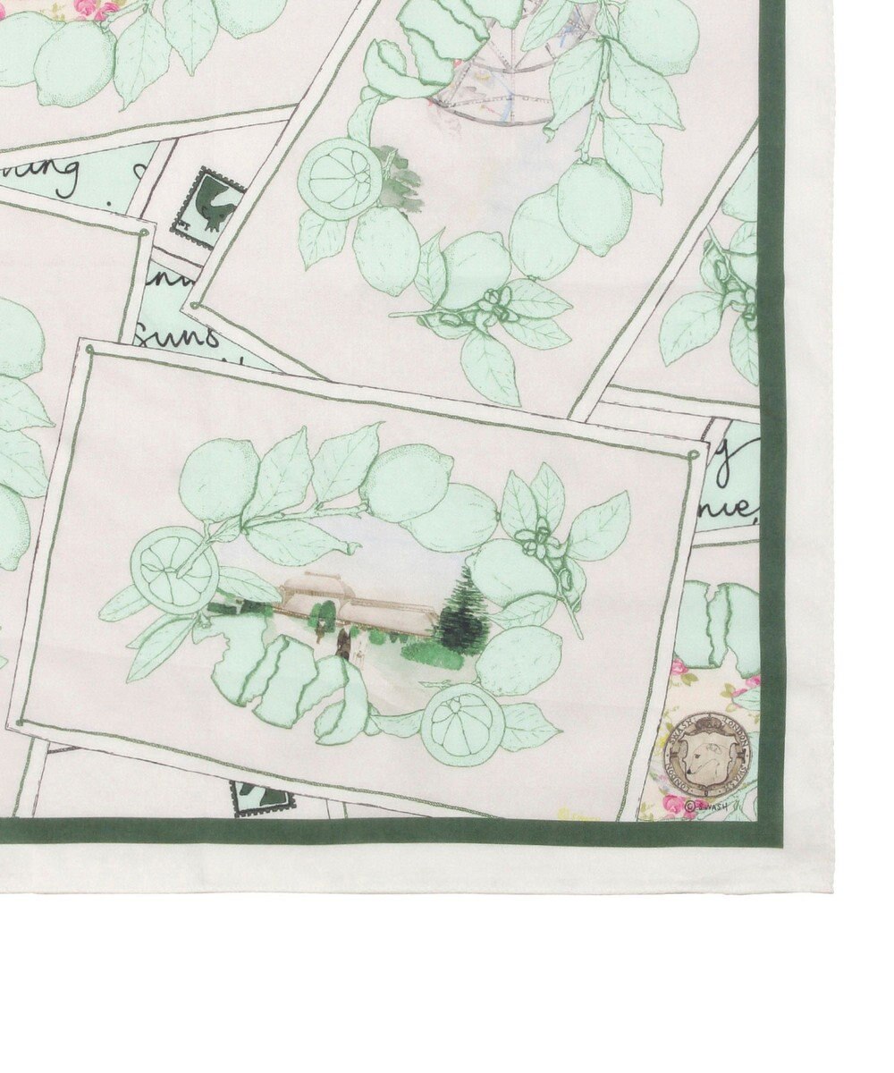 MOONBAT 【日本製】SWASH LONDON ポストカードプリント コットン スカーフハンカチ 