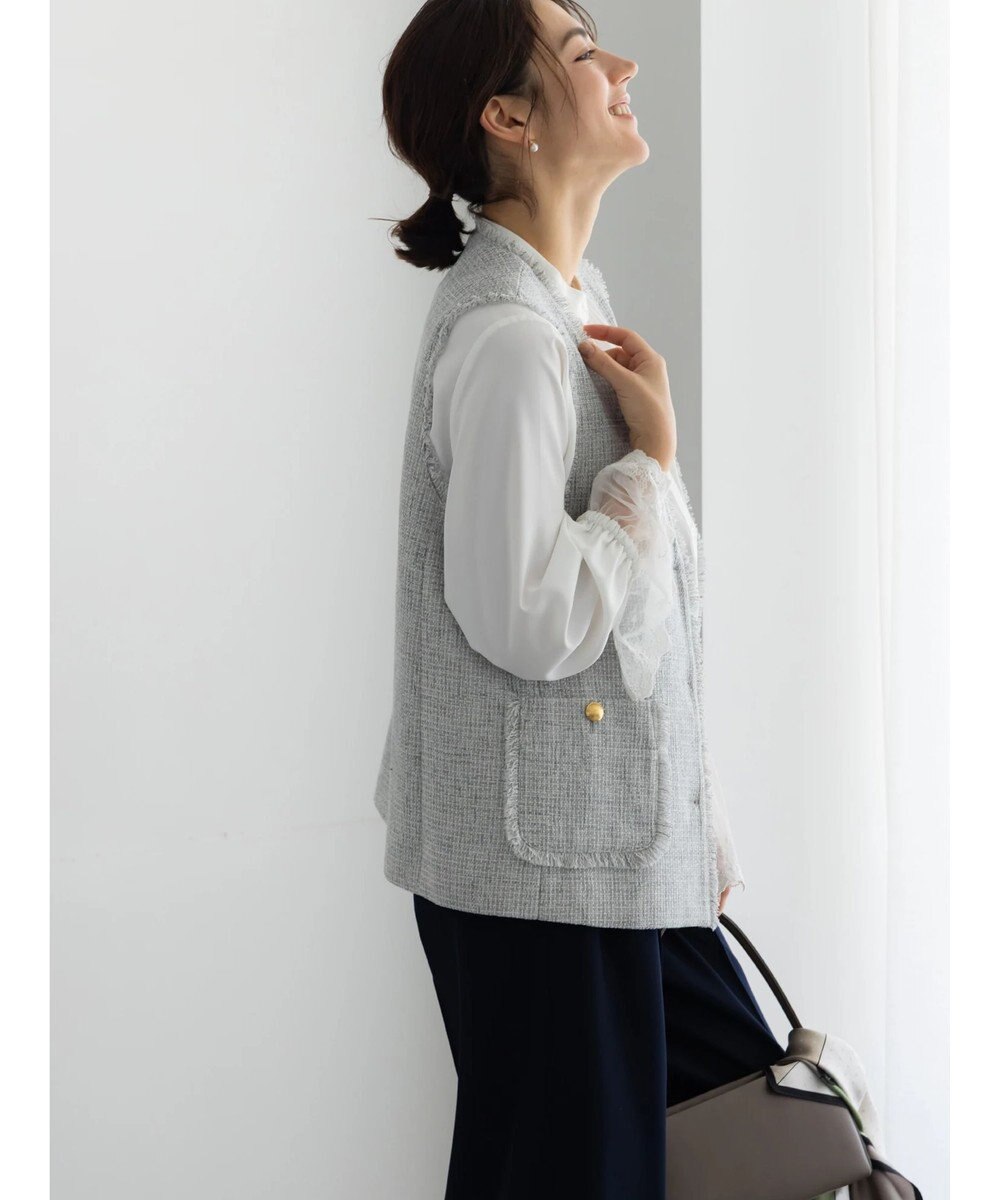 Te chichi 【セレモニーアイテム】ツイードVネックジレ 