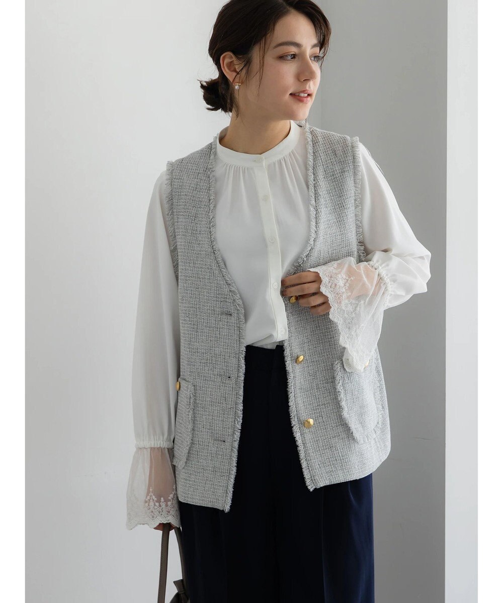 Te chichi 【セレモニーアイテム】ツイードVネックジレ 