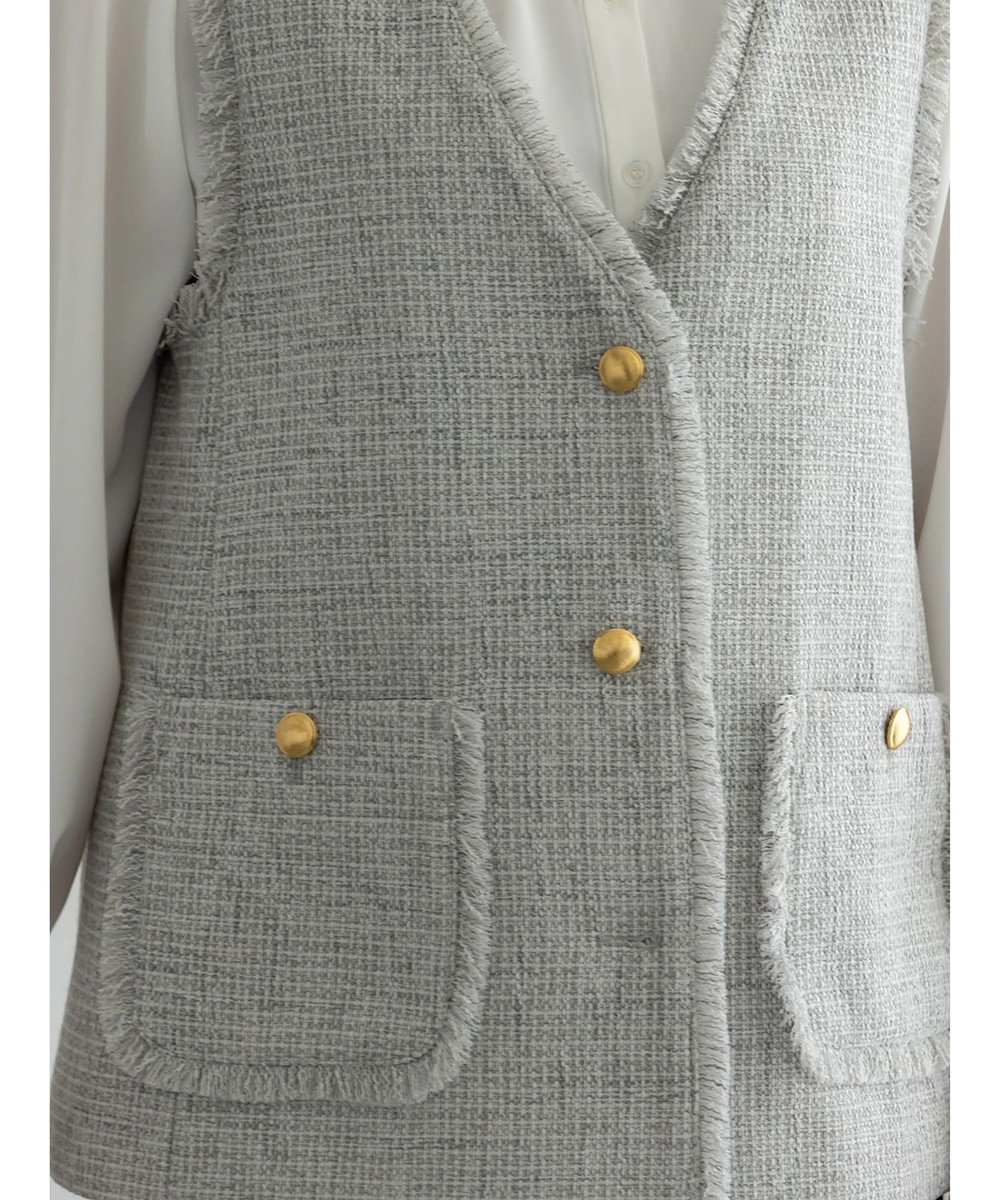 Te chichi 【セレモニーアイテム】ツイードVネックジレ 