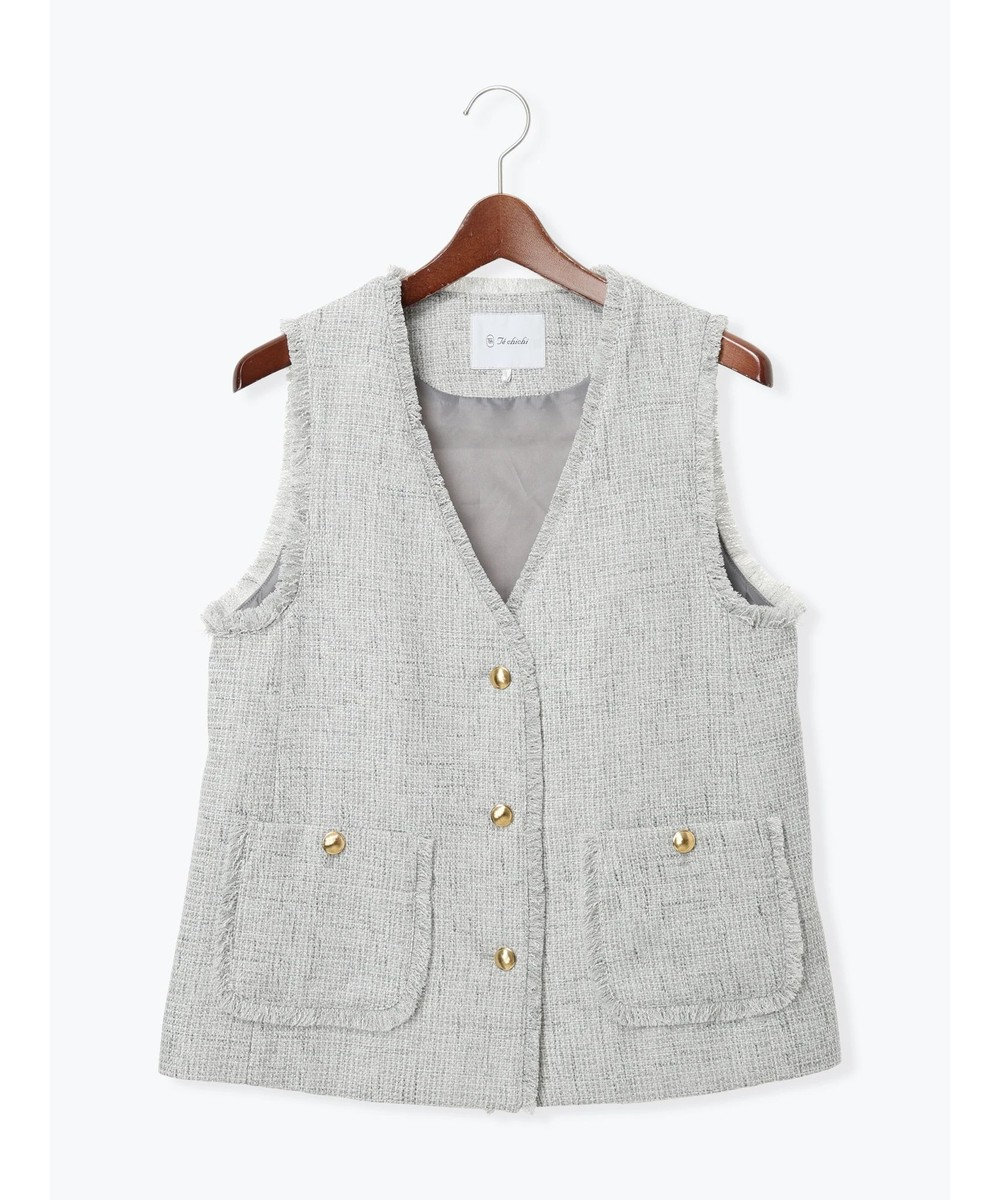 Te chichi 【セレモニーアイテム】ツイードVネックジレ 