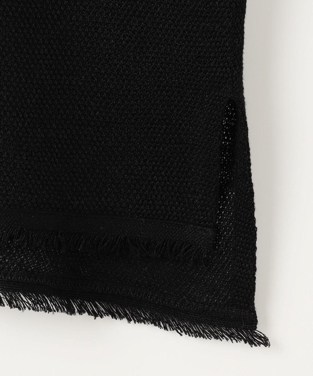 自由区 L 【洗える】リネンフリンジディテール8分袖 ニット 