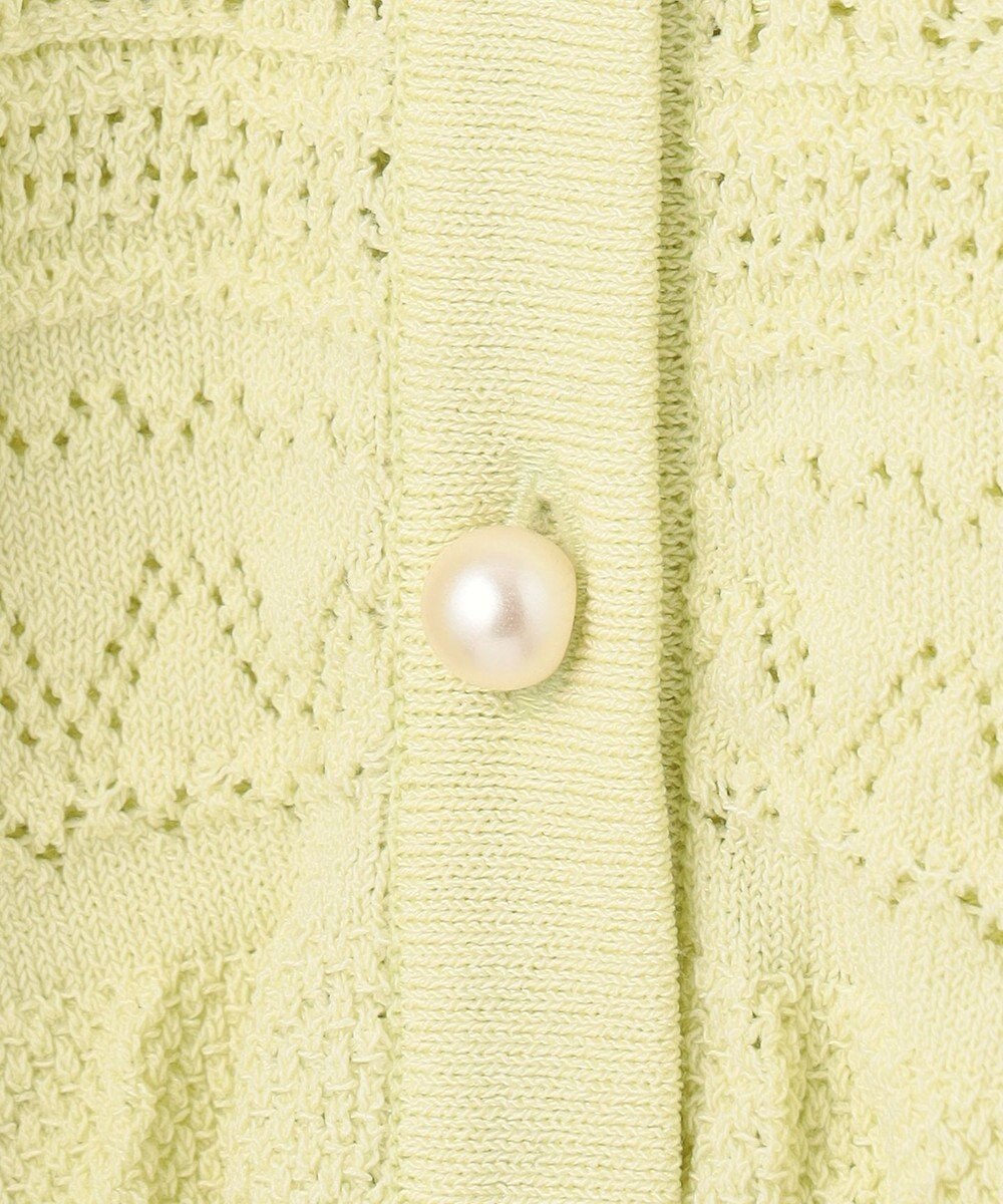 組曲 【WEB限定カラーあり】コットンポリエステル 編み柄カーディガン 