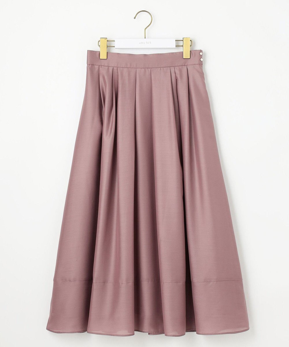 ANY SIS 【洗える】シアーチンツタック スカート 