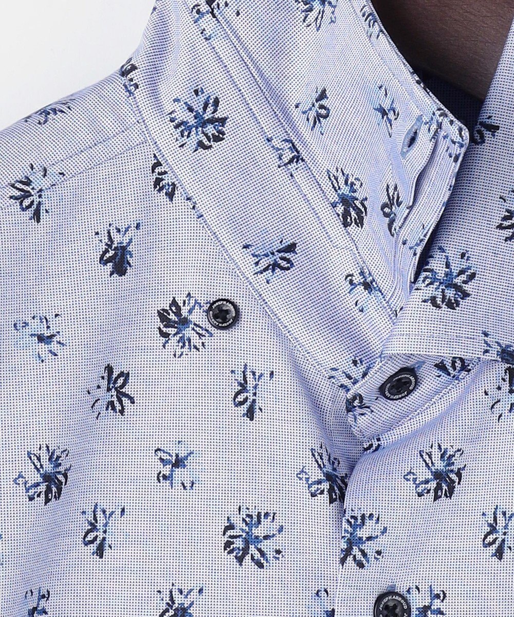 JOSEPH ABBOUD 【ジャージー素材・ストレッチ・イージーケア】コンパクトジャージープリント シャツ 