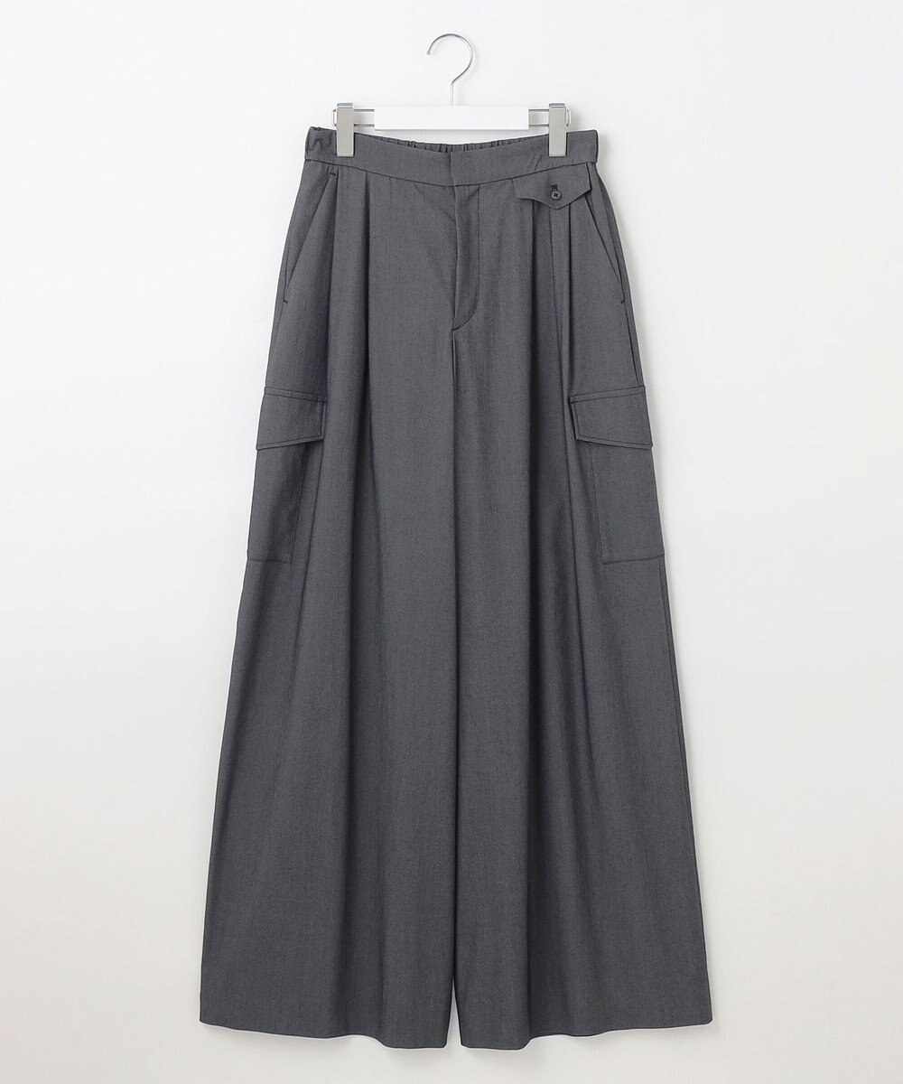 自由区 L 【カタログ掲載・接触冷感・UVカット・洗える】デニムライクボトムフレアワイド パンツ 