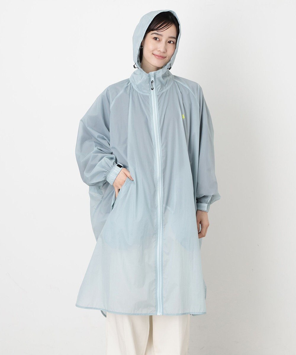 MOONBAT POLO RALPH LAUREN(ポロ ラルフローレン) ポロポニー レインコート ライトウェイト レインポンチョ  無地 フード 収納袋 レディース 