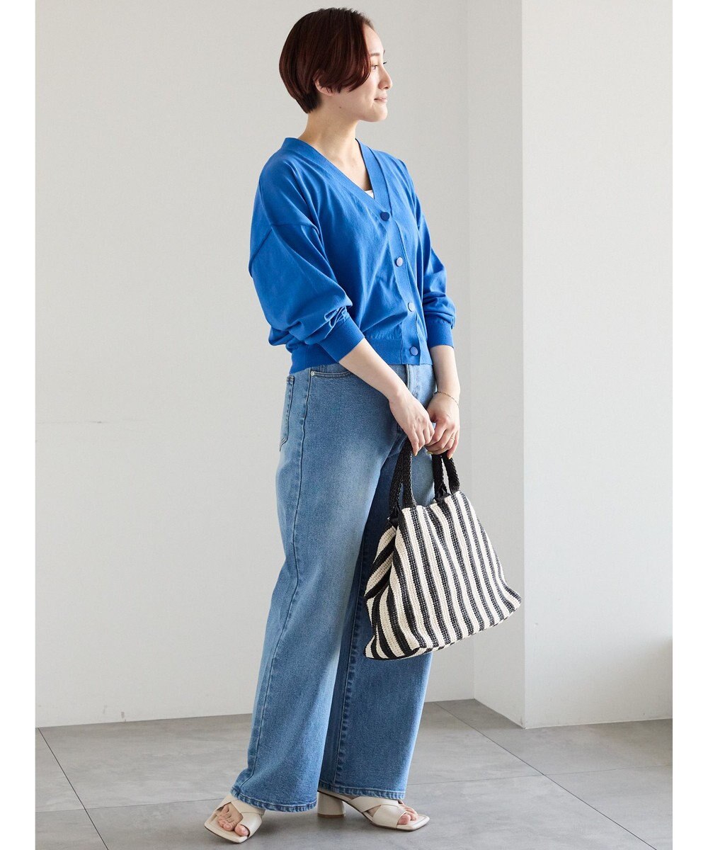 Te chichi 14G綿ポリVネックカーディガン 