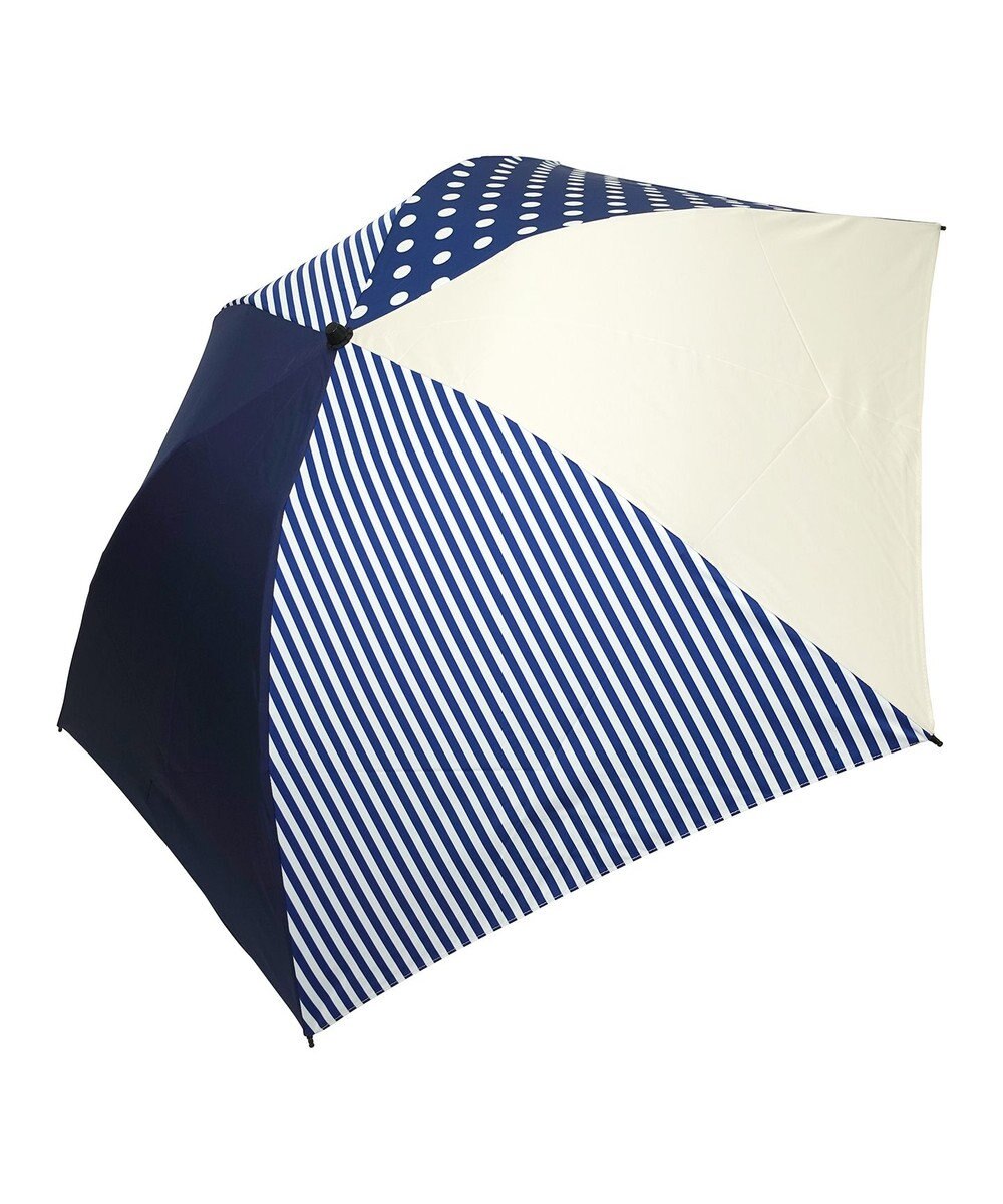 +RING レディース向け プラスリング 簡単開閉式折傘55cm NVY T1384 