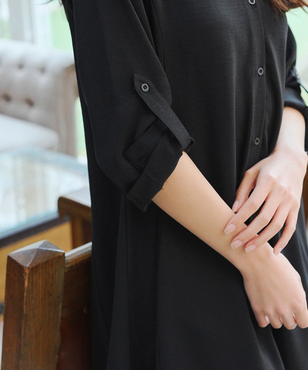 Tiaclasse 【新色追加・洗える】麻調パーカーチュニックブラウス 