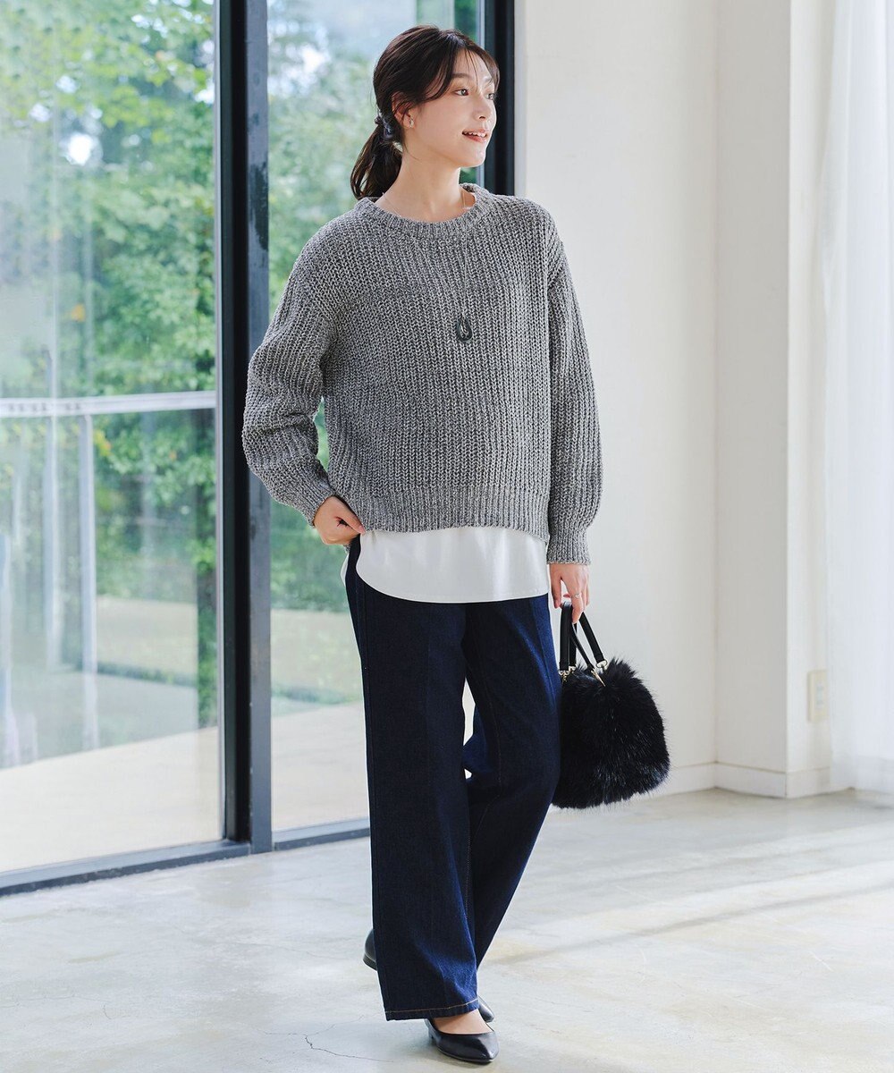 Tiaclasse 【洗える】MIXモールニットプルオーバー 