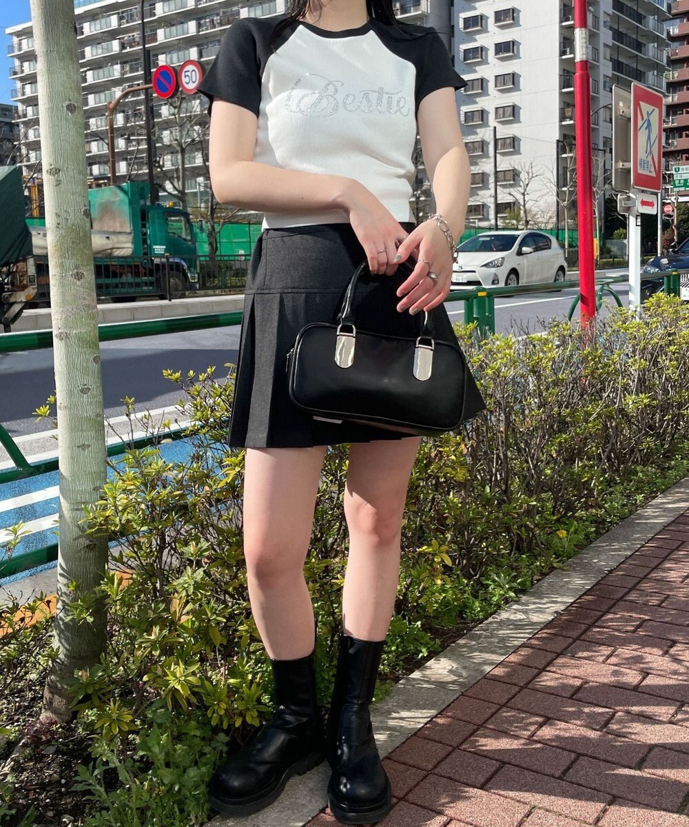 WEGO ラインストーンラグランちびT 