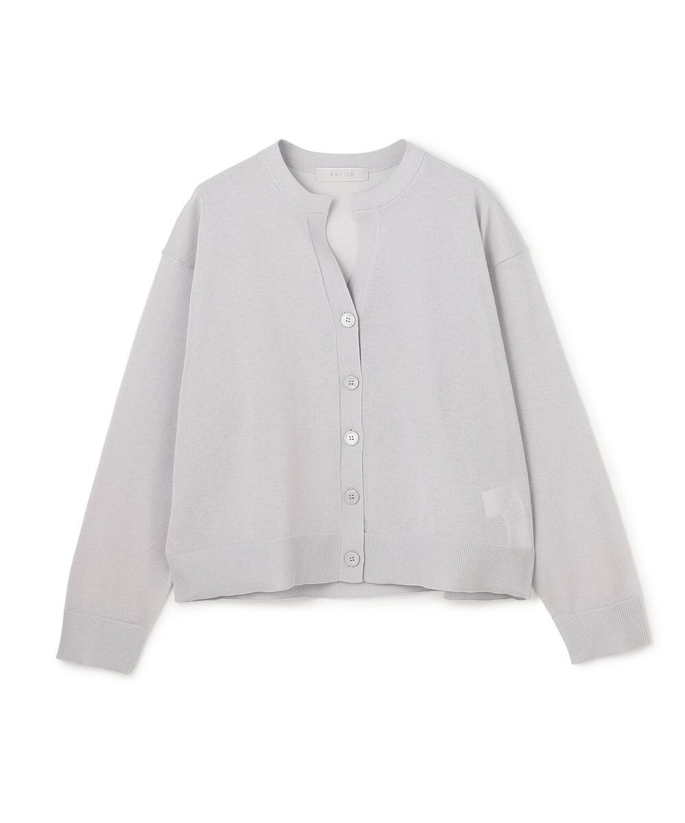UNFILO シアーフォルムニット キーネックカーディガン 