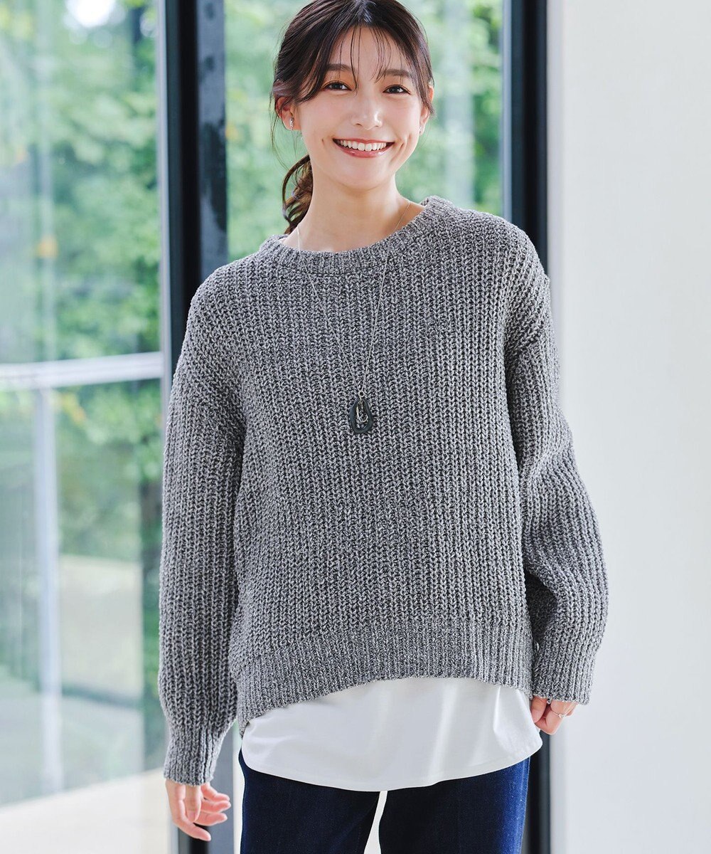 Tiaclasse 【洗える】MIXモールニットプルオーバー 