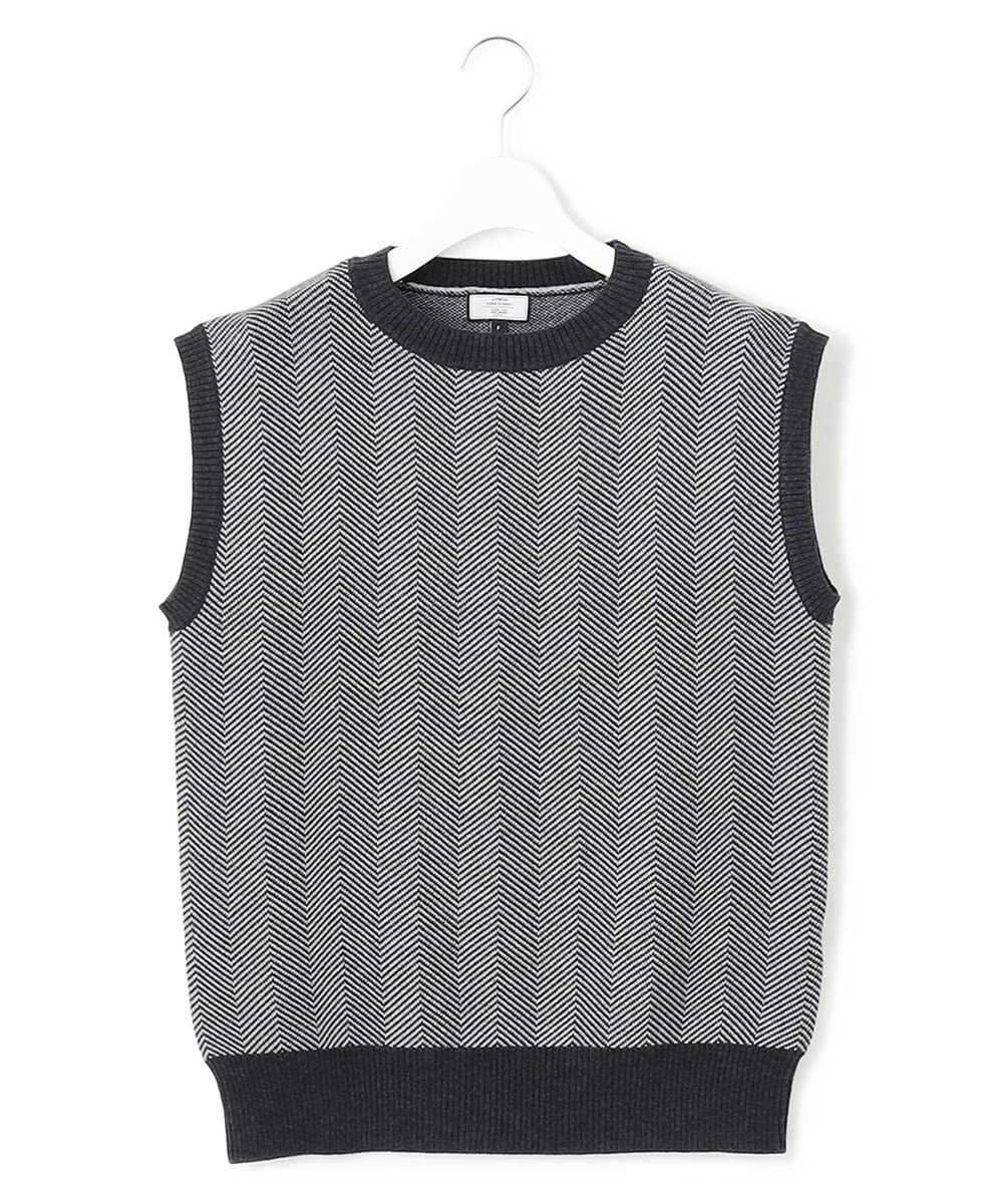 J.PRESS YORK STREET 【WOMEN】ヘリンボーンニットベスト 