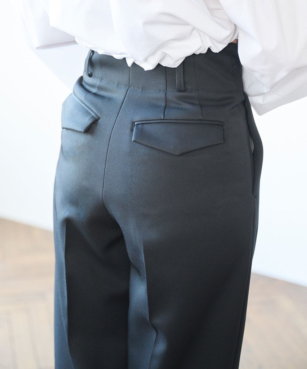 #Newans ハイウエスト2タックパンツ 