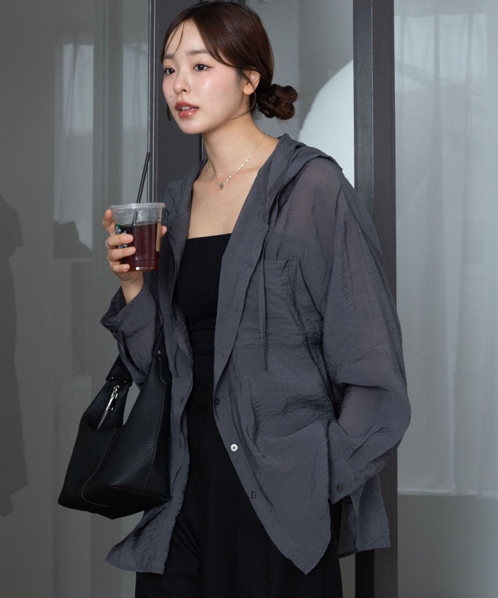 WEGO 【2026年春夏新作】シアーフードシャツ 