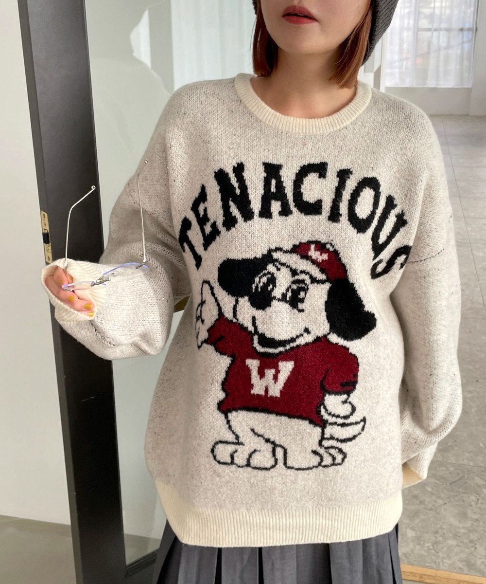 WEGO ファニーグラフィックフラッフィーニットプルオーバー 