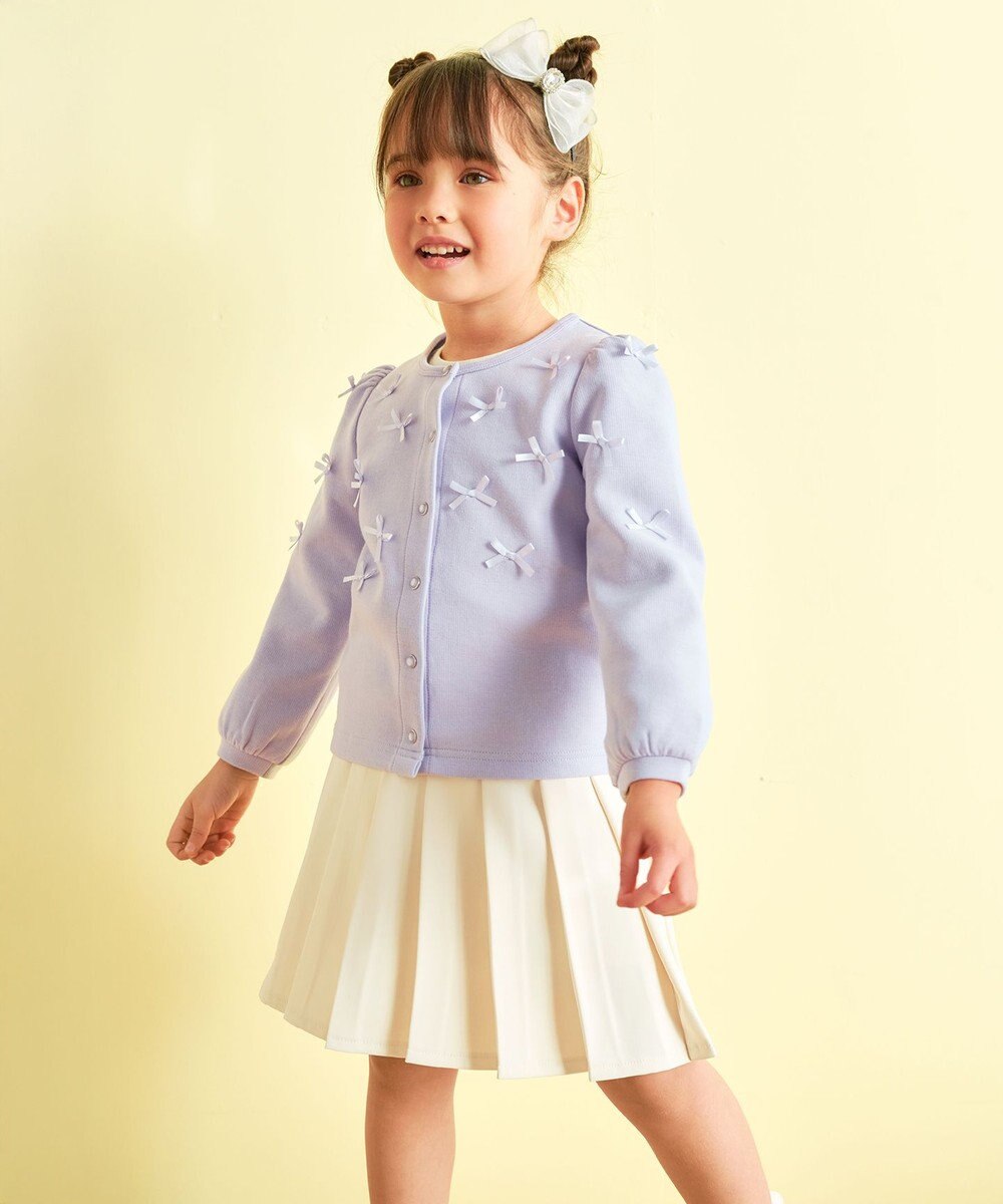 ANY KIDS スナップボタン リボンカーディガン 