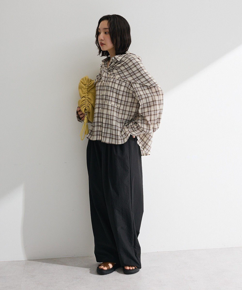 Green Parks スカーフ付チェックシャツ 