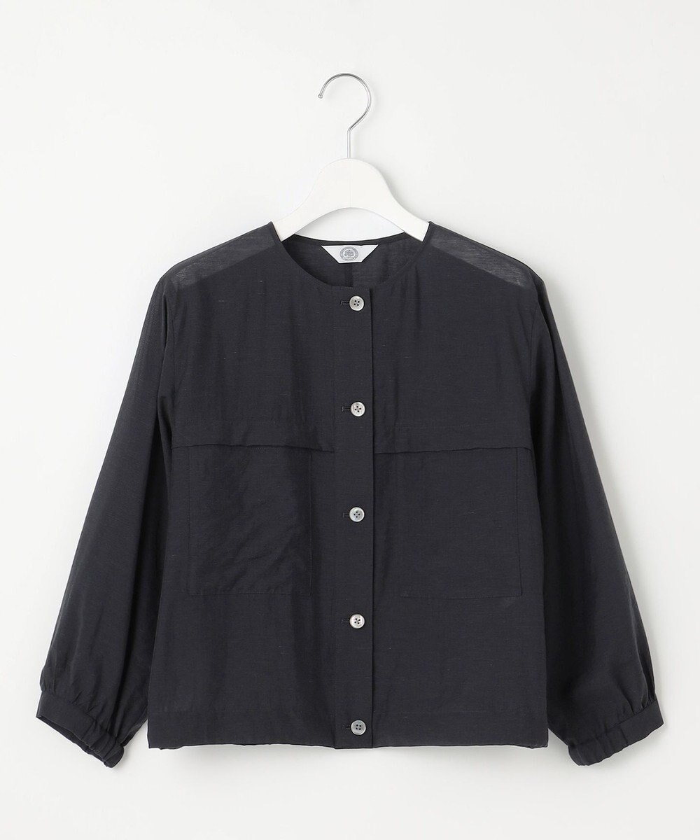 J.PRESS LADIES 【洗える】Sheer Vis リネン ノーカラー ブルゾン 