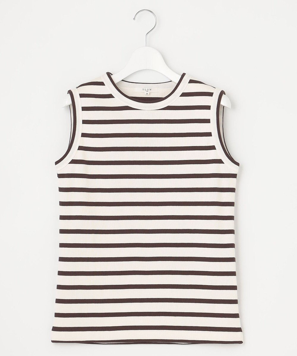 23区 S 【SLOW/洗える】ミドルフライスジャージー ノースリーブ カットソー 