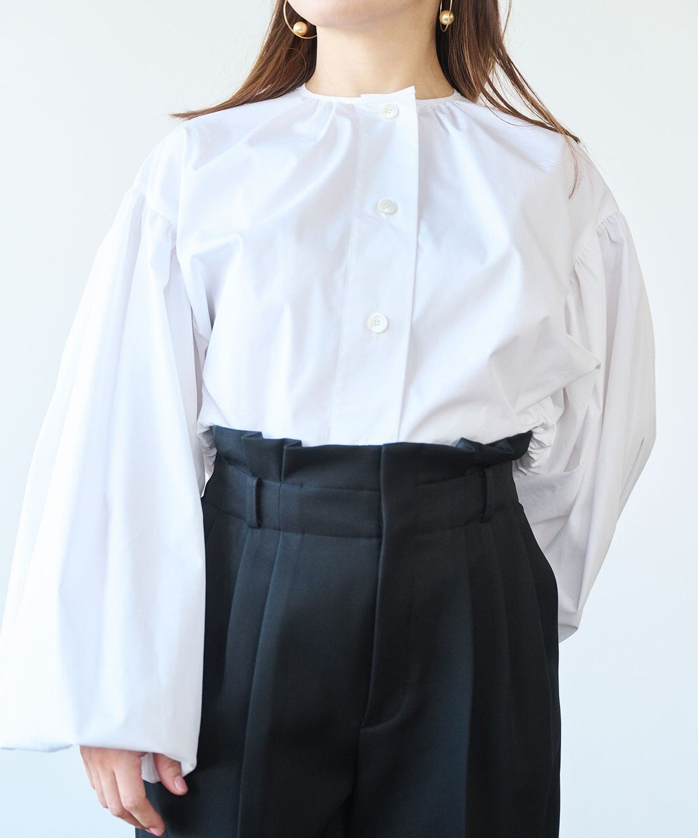 #Newans ハイウエスト2タックパンツ 