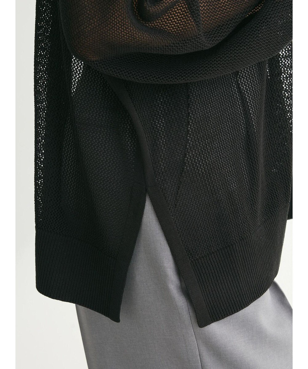 Green Parks メッシュミディ丈ニットカーディガン 