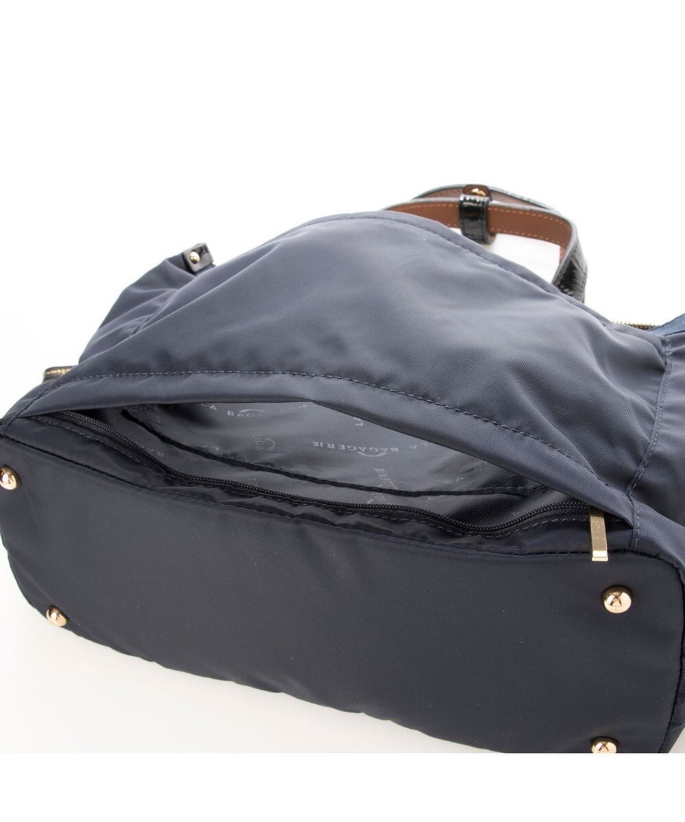 LA BAGAGERIE 【エコユース】ナイロン×型押しエナメル　2WAYミニトート 