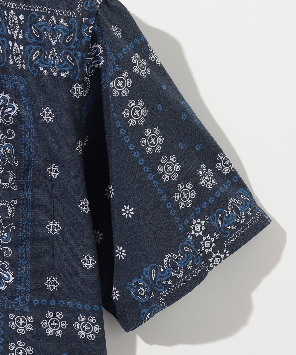 JOSEPH ABBOUD 【キングサイズ・サスティナブル素材】コットンリヨセルリネンバンダナプリント シャツ 