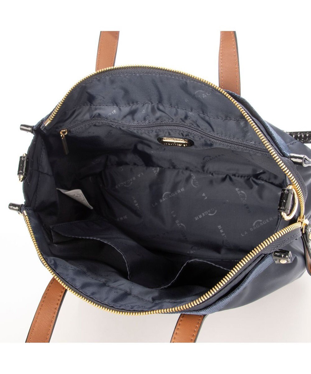 LA BAGAGERIE 【エコユース】ナイロン×型押しエナメル　2WAYミニトート 