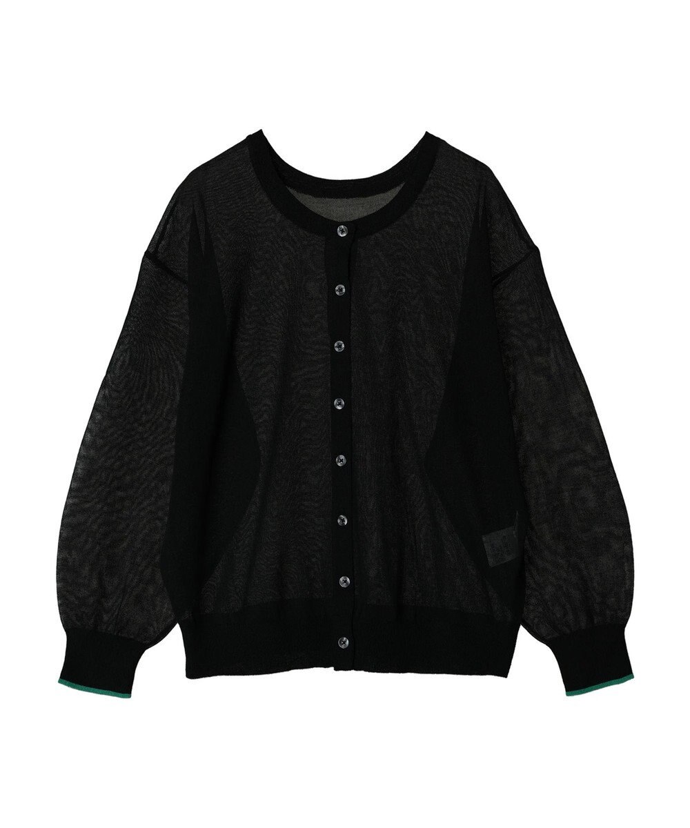 AMERICAN HOLIC バイカラーシアーニットカーディガン 