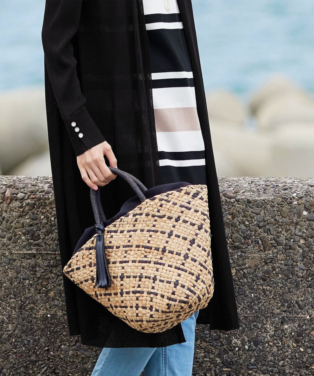 Tiaclasse 【洗える】ボタン付きロングリブカーディガン 