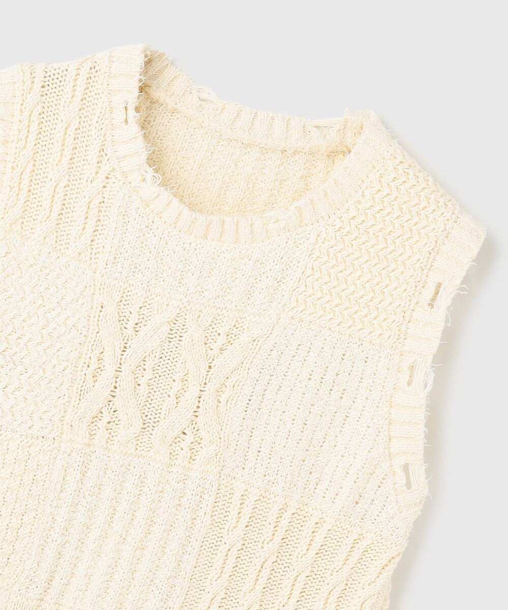 GRACE CONTINENTAL パッチワークニットトップ 