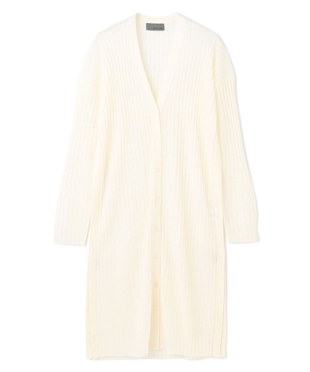 uncrave シアーニット リブロングカーディガン 