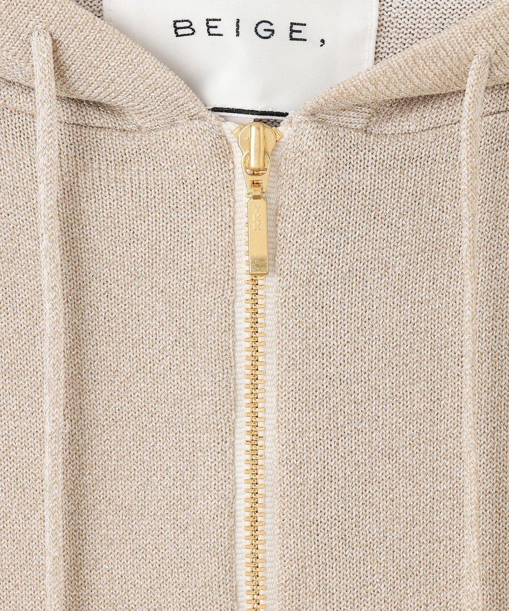 BEIGE， 【S-size】JUSSIEU / ラメ ニットパーカー 