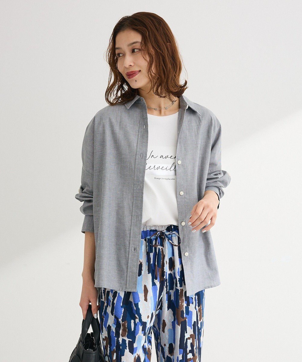 Green Parks 綿麻混シャツ 