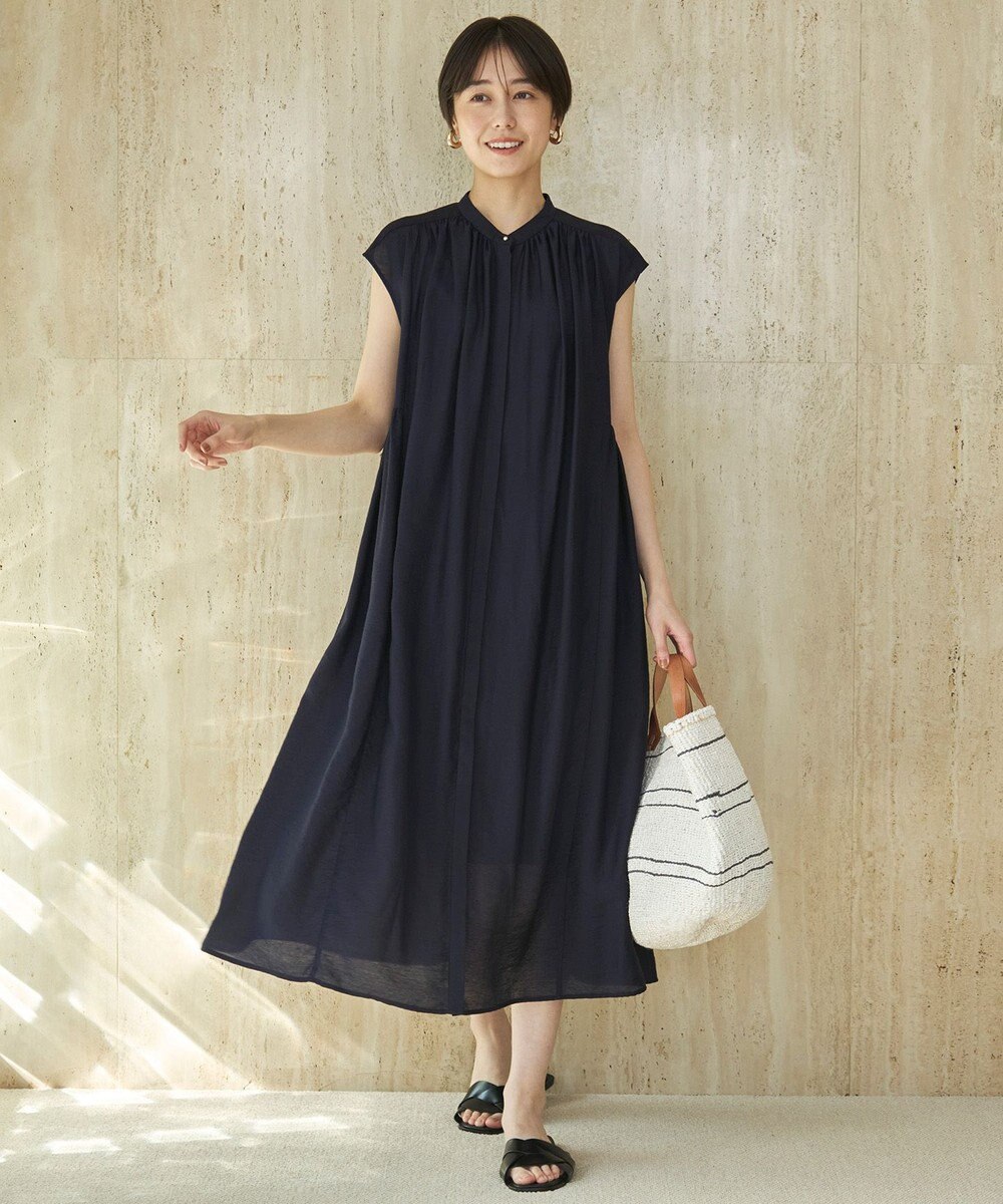 UNFILO ヴィンテージシアー ギャザーワンピース 