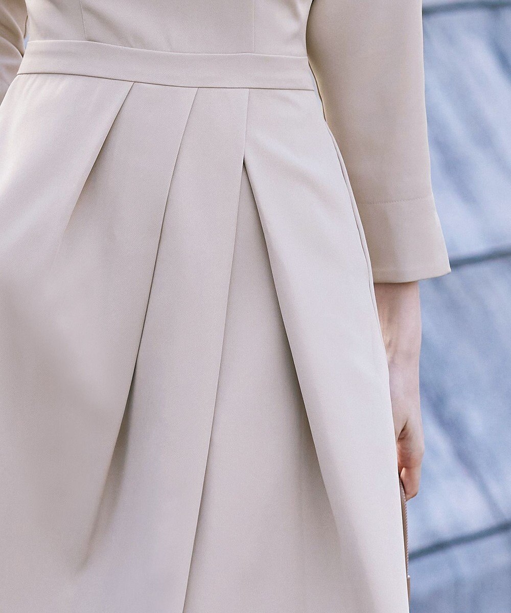 Tiaclasse L 【洗える】アシンメトリータックフレアワンピース 