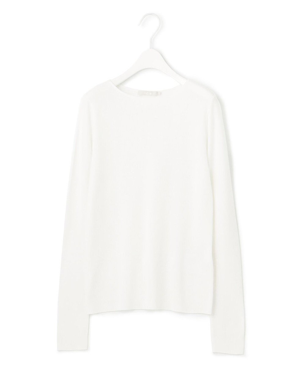 ICB 【洗える】 コットンアセテートシアー ニット 