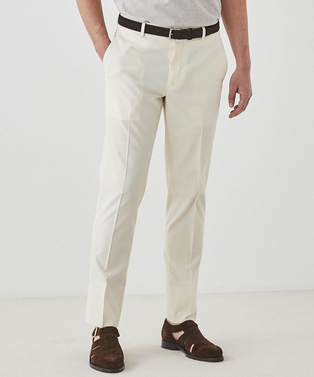 GOTAIRIKU 仕事で着られる綿パン【吸水速乾/ストレッチ/折り目加工】クールマックスコットンパンツ_ノータック（25年モデル） 